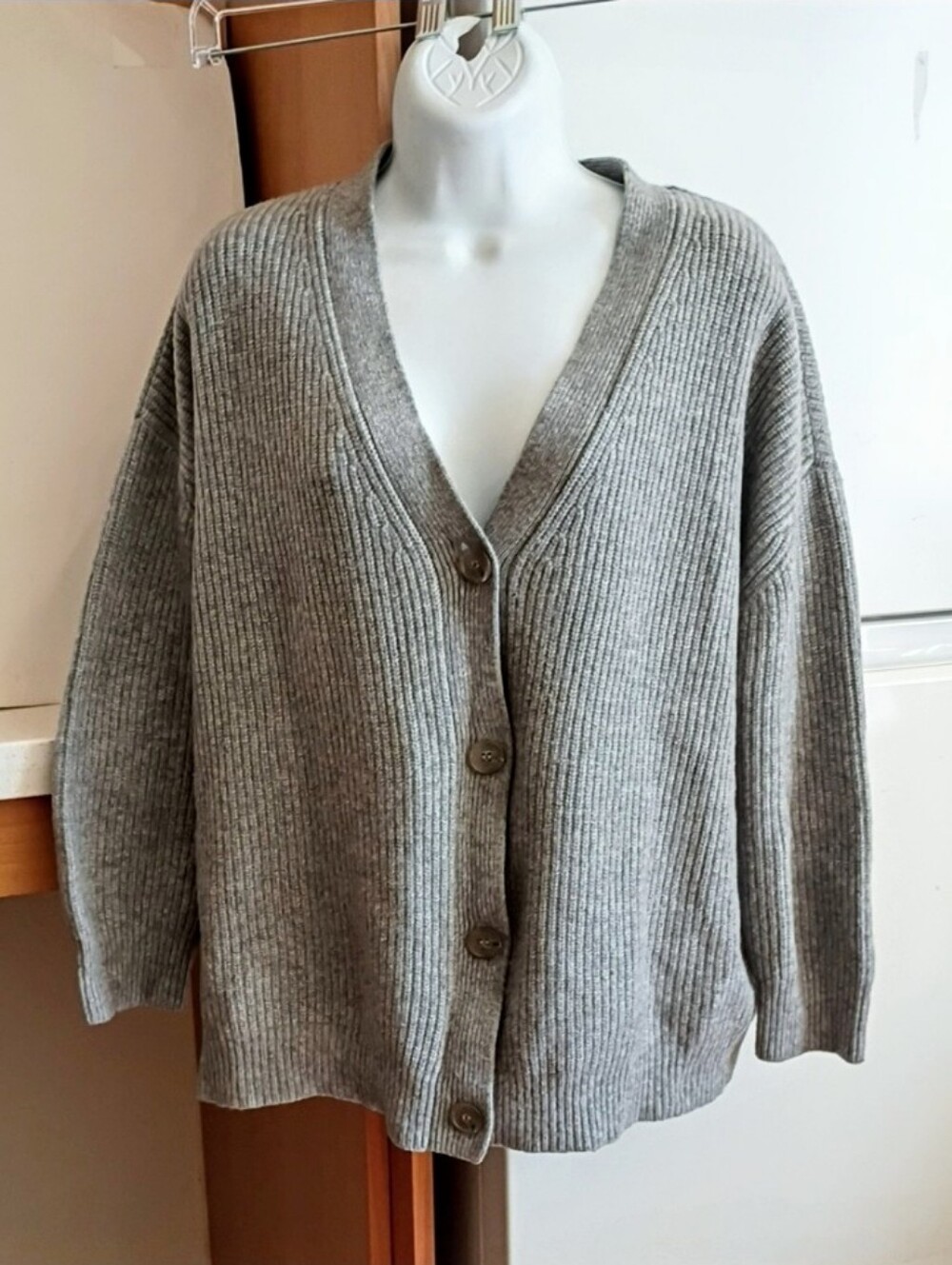 Jenni Kayne Cashmere 100% Rib Knit Cardigan Sweater sz M